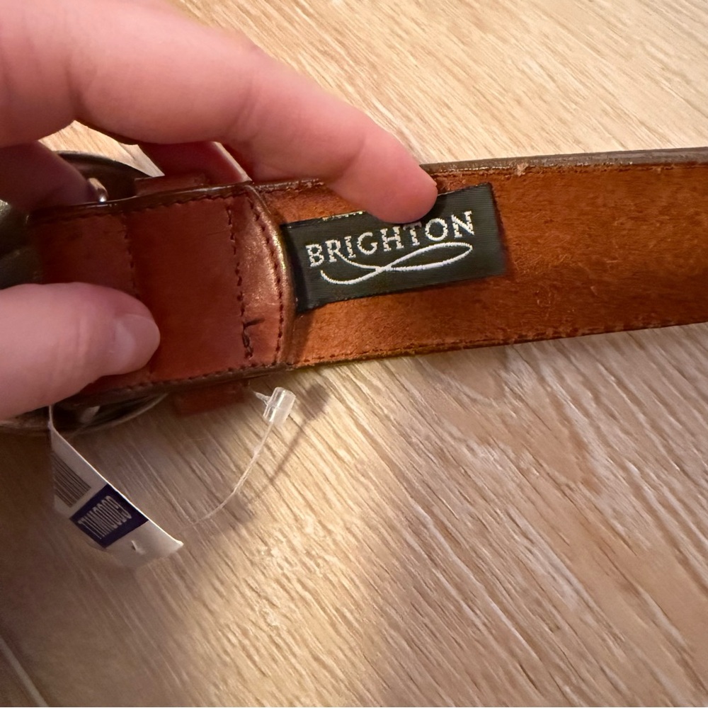 Brighton Brown Leather Belt with Ornate Silver Buckle - Picture 3 of 3